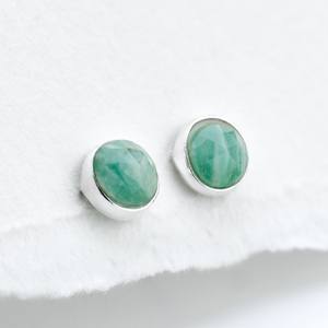 Signature Silver Amazonite IMERAKI Stud Earrings