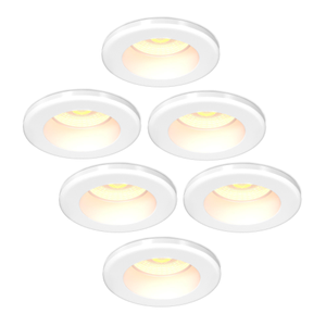 6x LED Mini Downlight - 4W - CCT - Fire Rated - 380 Lumens - Ø55 mm - White