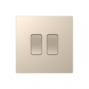 DE004CGS Screwless 2G 2W Switch in Champagne Gold