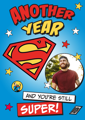 Superman Still Super Photo Upload Birthday Card