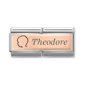 Classic Rose Gold Silhouette Engraving Double Charm