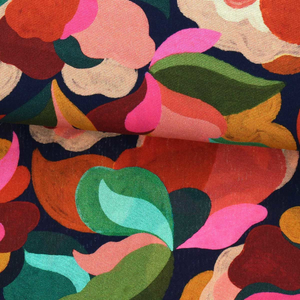 Tissu viscose fantaisie - Abigael noir et multicolore