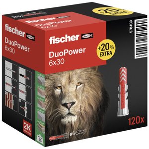 Fischer Duopower 6 x 30mm Nylon High Performance Plug Box of 120 (20% Extra Free!)