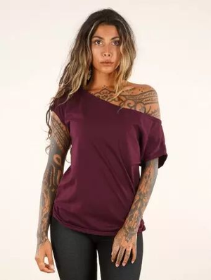'T-shirt loose "Kayäazü", Bordeaux'