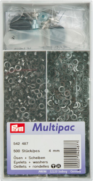 Multipacco di 500 occhielli con rondelle 4 mm - Nero