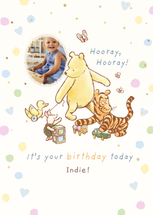 Disney Winnie The Pooh And Friends Photo Upload Birthday Card