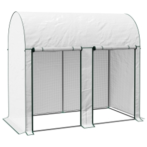 Outsunny 200 x 100cm Walk-In Greenhouse, with Zipped Doors - White
