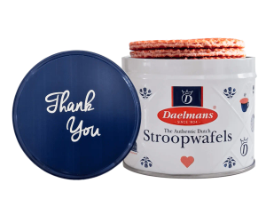 Daelmans Karamell Stroopwafels in der Blechdose ‚Thank you‘