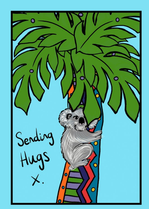Koala Sending Hugs Postcard