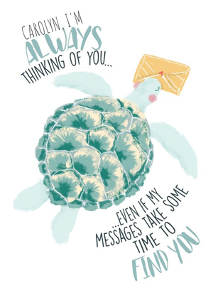 Swimming Turtle Im Always Thinking Of You Postcard