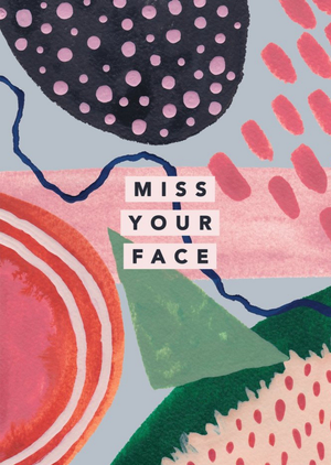 Joy Jen Studio Abstract Painted Pattern Missing You Postcard