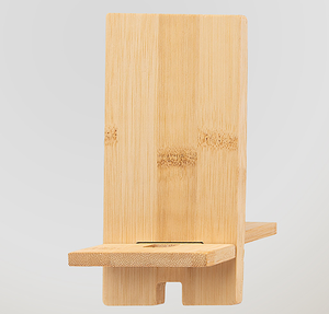 Bamboo Phone Stand with Charging Cable Slot - Bamboo