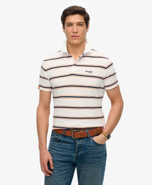 Lichtgewicht Gestreept Jersey Poloshirt