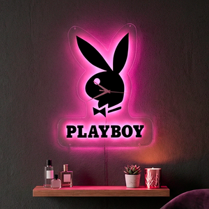 Playboy Bunny Neon Wall Clock