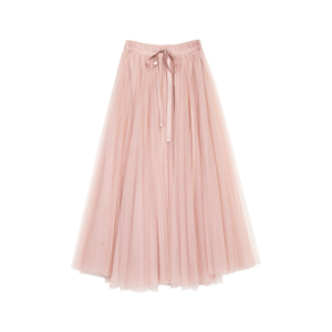 A-Line Tulle Skirt With Elastic Waistband Pink (S)
