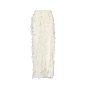 Calla Ivory Maxi Ruffle Skirt (S)