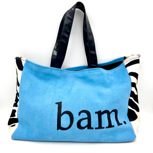 Mahjong Tote In Ocean Blue Suede