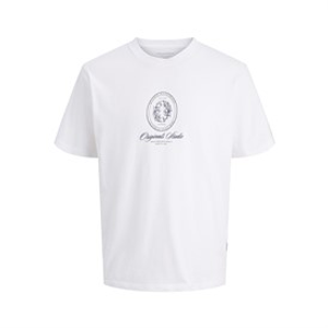 JACK & JONES Boys Jordia Graphic Front T-Shirt Bright White