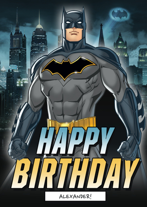 Batman Gotham City Illustrated Birthday Card