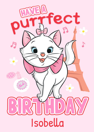 Disney The Aristocats Marie Have A Purrfect Birthday Illustrated Card