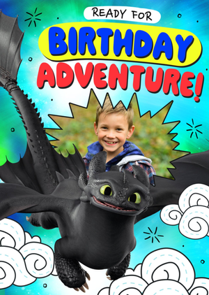 How To Train Your Dragon Toothless Birthday Adventure Photo Upload Card