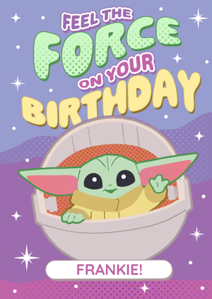 Star Wars The Mandalorian Grogu Feel The Force On Your Birthday Card