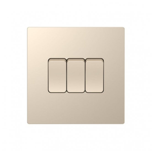 DE005CGS Screwless 3G 2W Switch in Champagne Gold