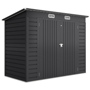 Outsunny Caseta de Jardín Exterior 2,7m² 249x121x183 cm con Doble Puerta 2 Ventilaciones y Pestillo Gris