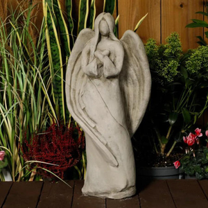 Ethereal Stone Guardian Angel Statue