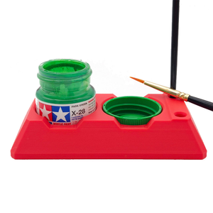 Jadlam 3D Printed 10ml Tamiya Paint Double Holder (Red)
