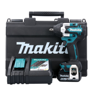 Makita DTW700Z 18V LXT Cordless Brushless 1/2" 4-Speed 430W 700Nm Impact Wrench With 1 x 5.0Ah Battery, Charger & Carry Case