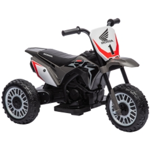 HOMCOM Moto Eléctrica Infantil con Licencia Honda CRF450RL con Velocidad 3 km/h Bocina Sonido de Arranque 71x40,5x43,5 cm Gris