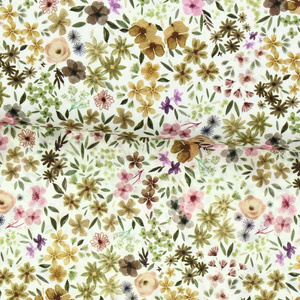 Tissu viscose fantaisie - Romane naturel et lilas