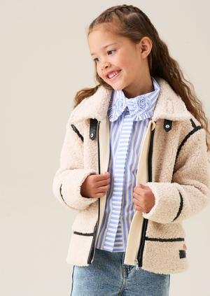 Charlie Sherpa Leather Trim Jacket