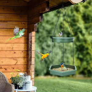 Redwood 2 in 1 Hanging Bird Feeder and Bird Bath for Garden Wildlife Care