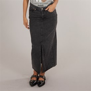 JJXX Womens Aura Long Denim Skirt Grey Denim