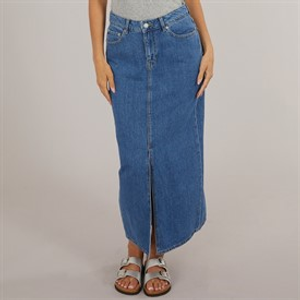 JJXX Womens Aura Long Denim Skirt Medium Blue Denim