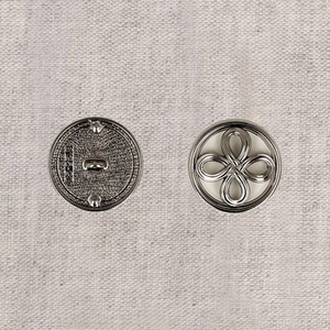 Bouton métal fleur - Argent
