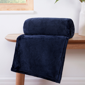 Luxor Navy Fleece Throw (120cm x 150cm)