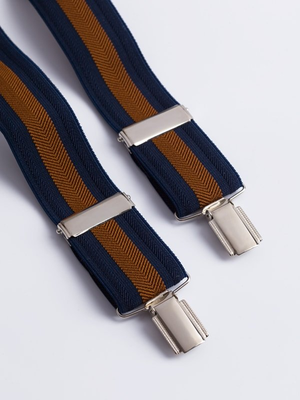 Navy & Bronze Stripe Braces