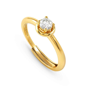 Cosmic Love Gold Plated Circle CZ Ring