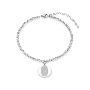 Silver Disc Clasp FingerprintBracelet