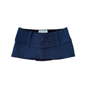Micro Mini Skirt In Dark Wash Denim (M)