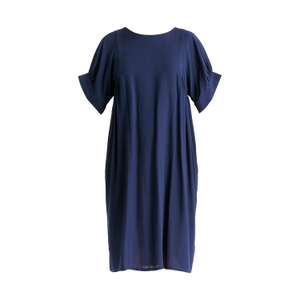 Relaxed Fit Dress With Back Bow Detail In Navy (L)