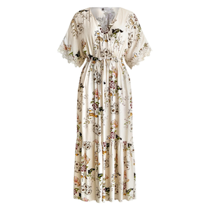 Vintage Garden Party Floral Maxi Dress - Garden Party (XL)