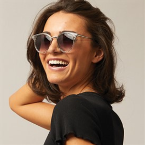 Sunsentials Womens Metal Sunglasses Zebra Effect With Shiny Silver Arms