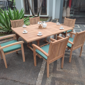 Westminster Teak Wood Outdoor Dining Set | 6 Seater | With Weatherproof Cushions
