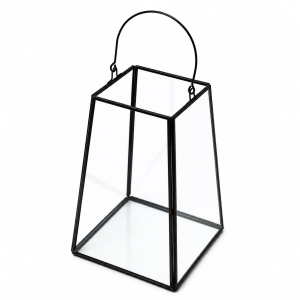 Medium Glass Black Lantern