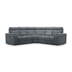 Juno Large Corner Electric Recliner Sofa With Power Headrests in Amigo Coal Fabric