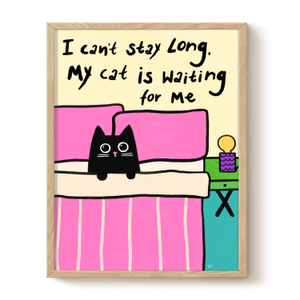 Waiting Cat - Art Print - A4 (A4 (210 x 297mm))